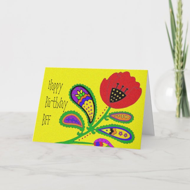 Tarjeta Paisley Poppy (Anverso)