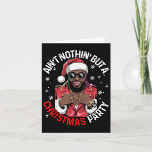 Tarjeta Pajam Navidades de Papá Noel afroamericano
