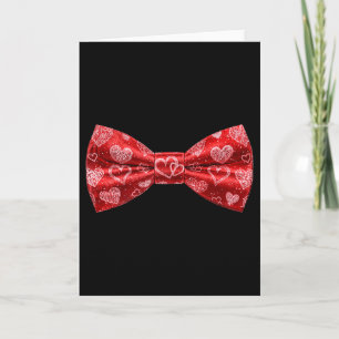 Tarjeta Pajarita de esmoquin con corazones lindos para el 