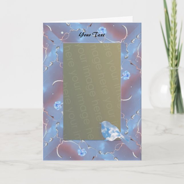 Tarjeta Pájaro azul de la felicidad (Anverso)