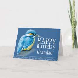 Tarjeta Pájaro azul Granda arte fino pintado de cumpleaños