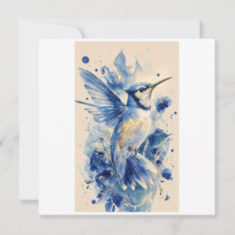 Tarjeta pájaro azul hermoso