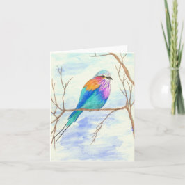 Tarjeta Pájaro bonito, rodillo de Breasted de la lila,