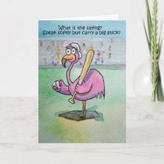 Tarjeta Pájaro caprichoso de la acuarela del béisbol
