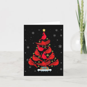 Tarjeta Pájaro Cardenal Santa Árbol de Navidad Luz de Navi