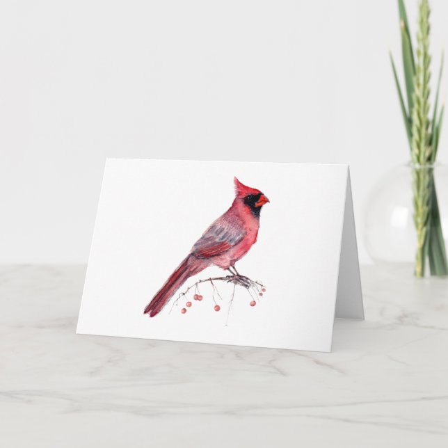 Tarjeta Pájaro cardinal rojo (Anverso)