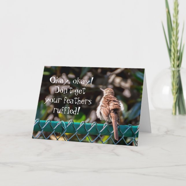 Tarjeta Pájaro con plumas impermeables (Anverso)