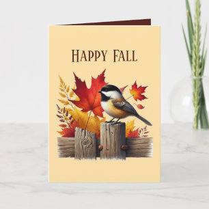 Tarjeta Pájaro customizable de otoño adorable