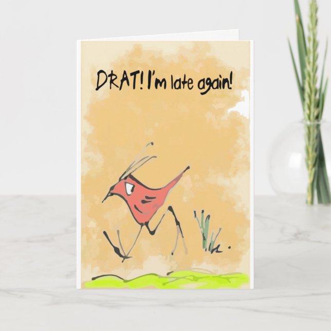 Tarjeta Pájaro de cumpleaños dorado (Anverso)