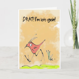 Tarjeta Pájaro de cumpleaños dorado