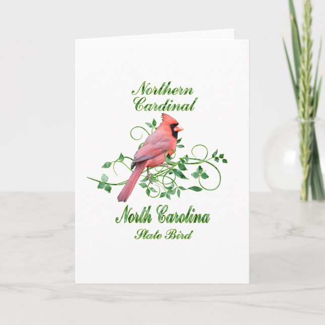 Tarjeta Pájaro de estado cardinal de Carolina del Norte (Anverso)