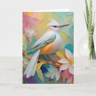 Tarjeta Pájaro de Fantasía Rumped Dorado