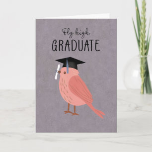 Tarjeta Pájaro de Graduación Vuela Alto