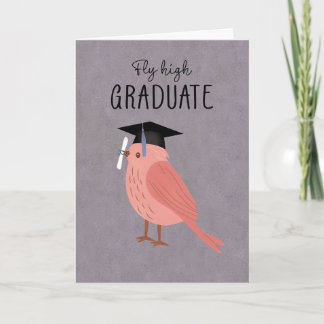 Tarjeta Pájaro de Graduación Vuela Alto