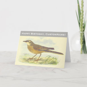 Tarjeta Pájaro de piel marrón parado en el suelo