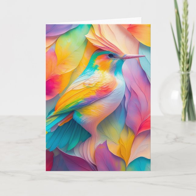 Tarjeta Pájaro de seda de aves de fantasía (Anverso)
