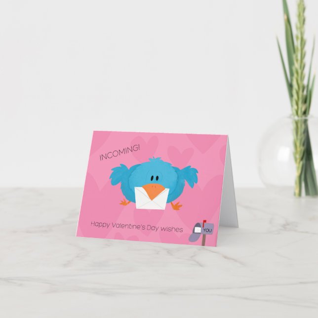 Tarjeta Pájaro del Día de San Valentín (Anverso)