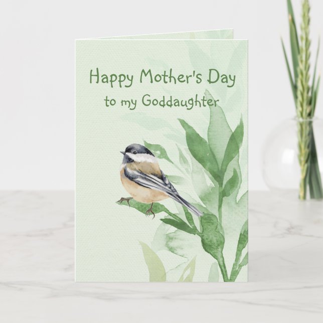 Tarjeta Pájaro del Jardín de la Niña de la Madera (Anverso)