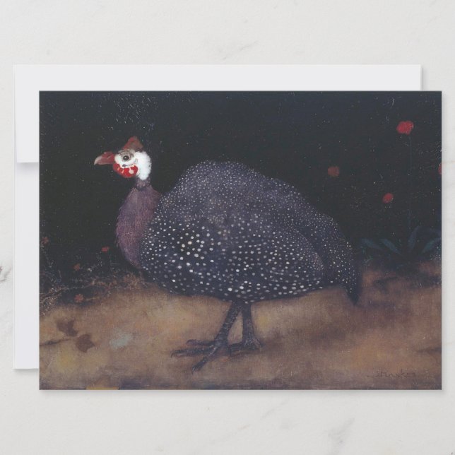 Tarjeta Pájaro guineafowl enganchado (por Jan Mankes) (Anverso)