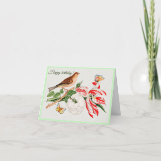 Tarjeta Pájaro marrón en una rama