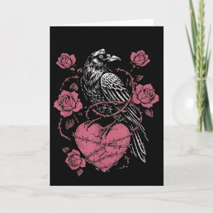 Tarjeta Pájaro negro F-caw-f divertido día de San Valentín