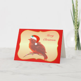 Tarjeta Pájaro pequeño y lindo de Navidad