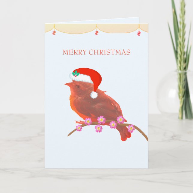 Tarjeta Pájaro pequeño y lindo de Navidad (Anverso)