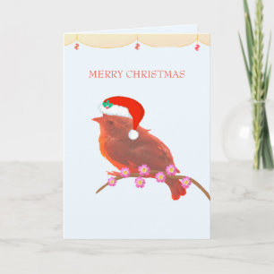 Tarjeta Pájaro pequeño y lindo de Navidad