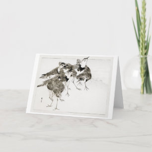 Tarjeta Pájaro Plover Pequeño Anillo, Watanabe Seitei