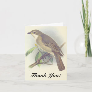 Tarjeta Pájaro Posado en una Rama de Árbol, "¡Gracias!"