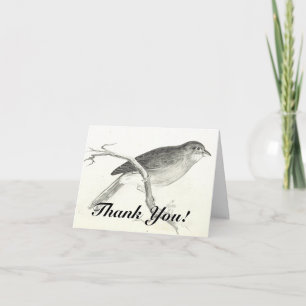 Tarjeta Pájaro Posado en una Rama, "¡Gracias!"