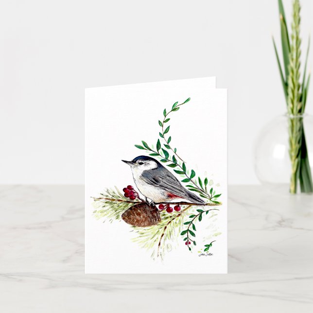 Tarjeta Pájaro Trepador  (Nuthatch Bird Card from Jenn's Emporium. )