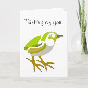 Tarjeta Pájaro volador, pensando en ti.