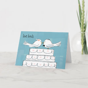 Tarjeta Pájaros de Amor Boda Novia y Novio Felicitaciones