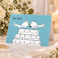 Pájaros de Amor Boda Novia y Novio Felicitaciones