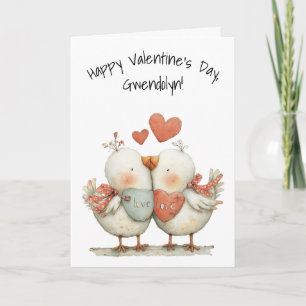 Tarjeta Pájaros de Amor Caprichosos Feliz Día de San Valen