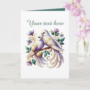 Tarjeta Pájaros de amor lindos Boda agregar texto