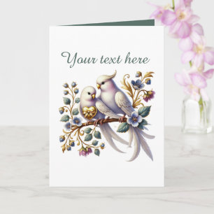 Tarjeta Pájaros de amor lindos Boda agregar texto 