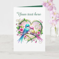 Pájaros de amor lindos Boda agregar texto