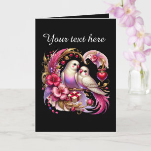 Tarjeta Pájaros de amor lindos Boda agregar texto 