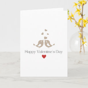 Tarjeta Pájaros de Amor Minimalista Día de San Valentín Am