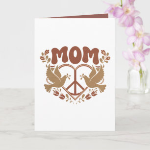 Tarjeta Pájaros de mamá lindos añaden texto dentro