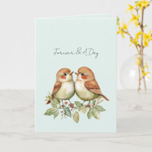 Tarjeta Pájaros del amor Mint por siempre