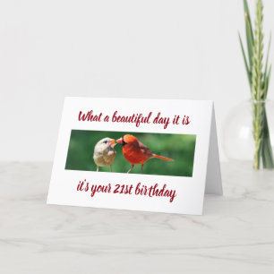 TARJETA PÁJAROS TUITEANDO SUS **21 DESEOS DE CUMPLEAÑOS**