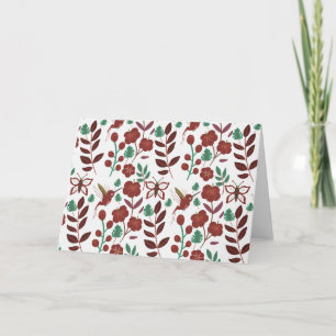Tarjeta Pájaros y mariposas sin soldadura florales