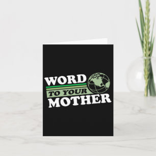 Tarjeta Palabra a tu madre Tierra Retro Salvar el planeta 
