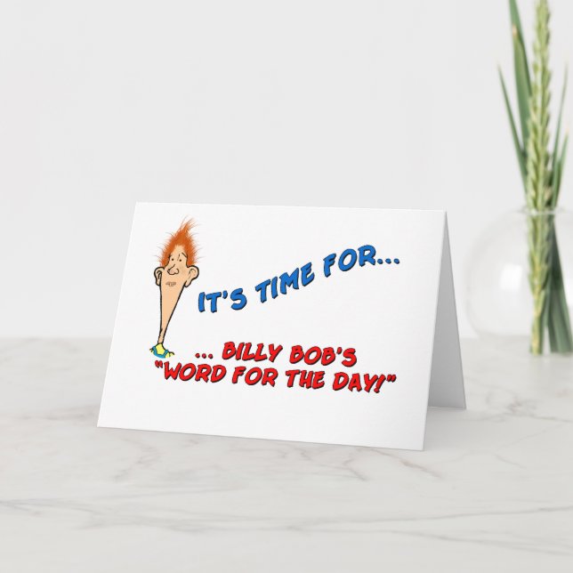 Tarjeta Palabra de Billy Bob para el Día-Cumpleaños (Anverso)