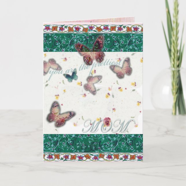 Tarjeta Palabras amorosas Día de la Madre Mariposa Orienta (Anverso)