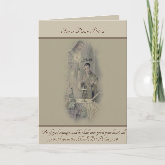 Tarjeta Palabras de aliento del sacerdote católico (Anverso)
