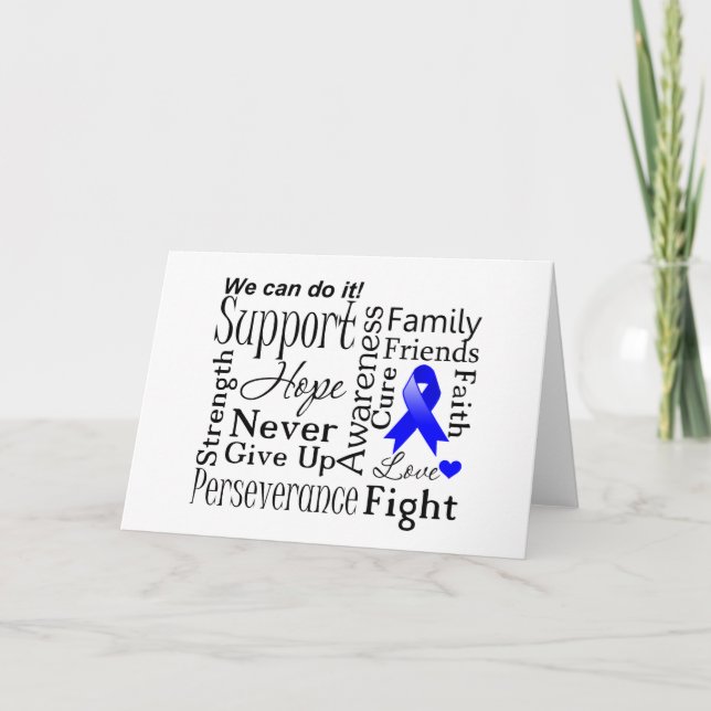 Tarjeta Palabras de apoyo del cáncer de colon (Anverso)